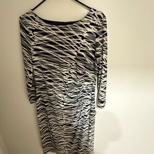 Elegant Black and White Patterned Dress